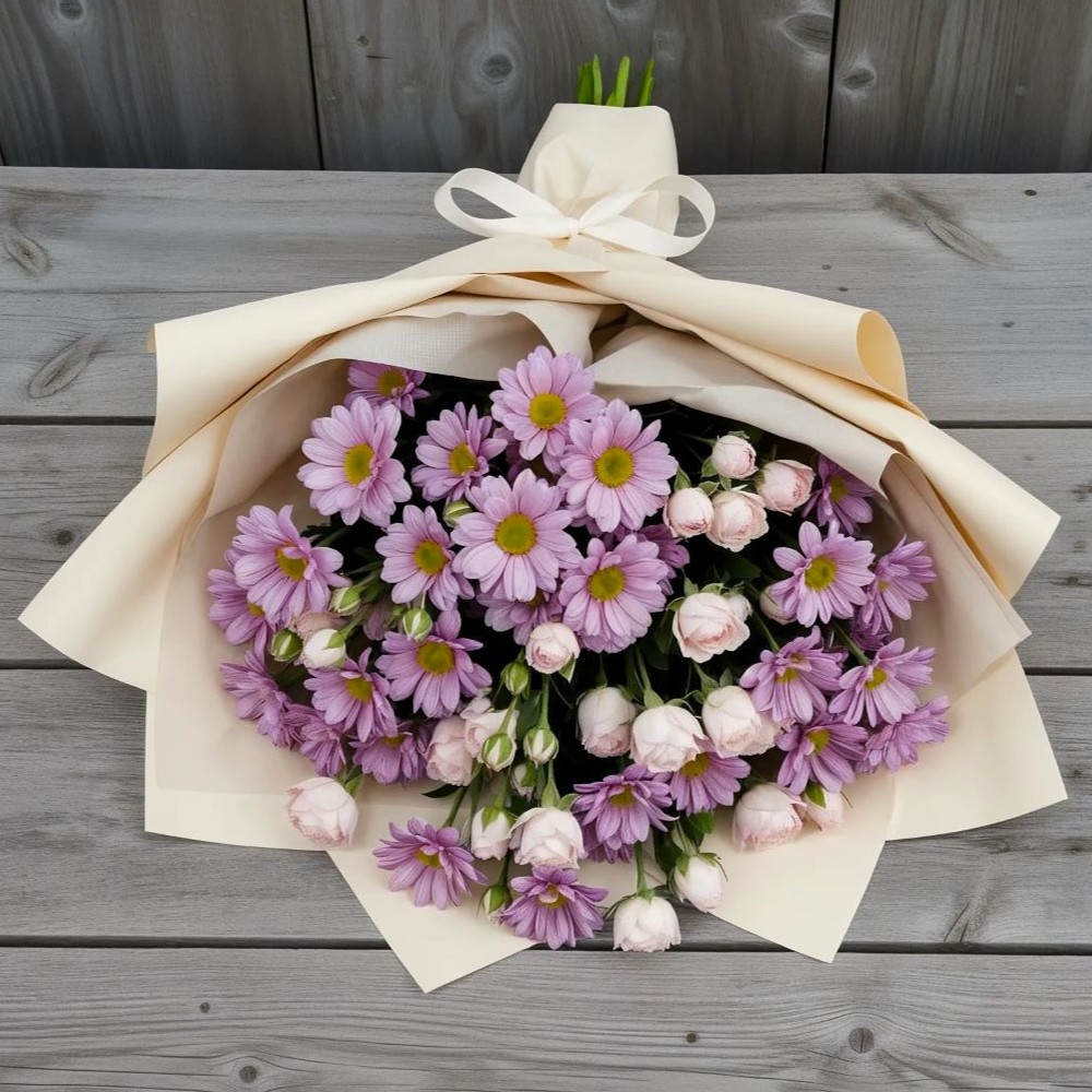 Букет цветов из: Розы и Хризантемы в Калаче-на-Дону