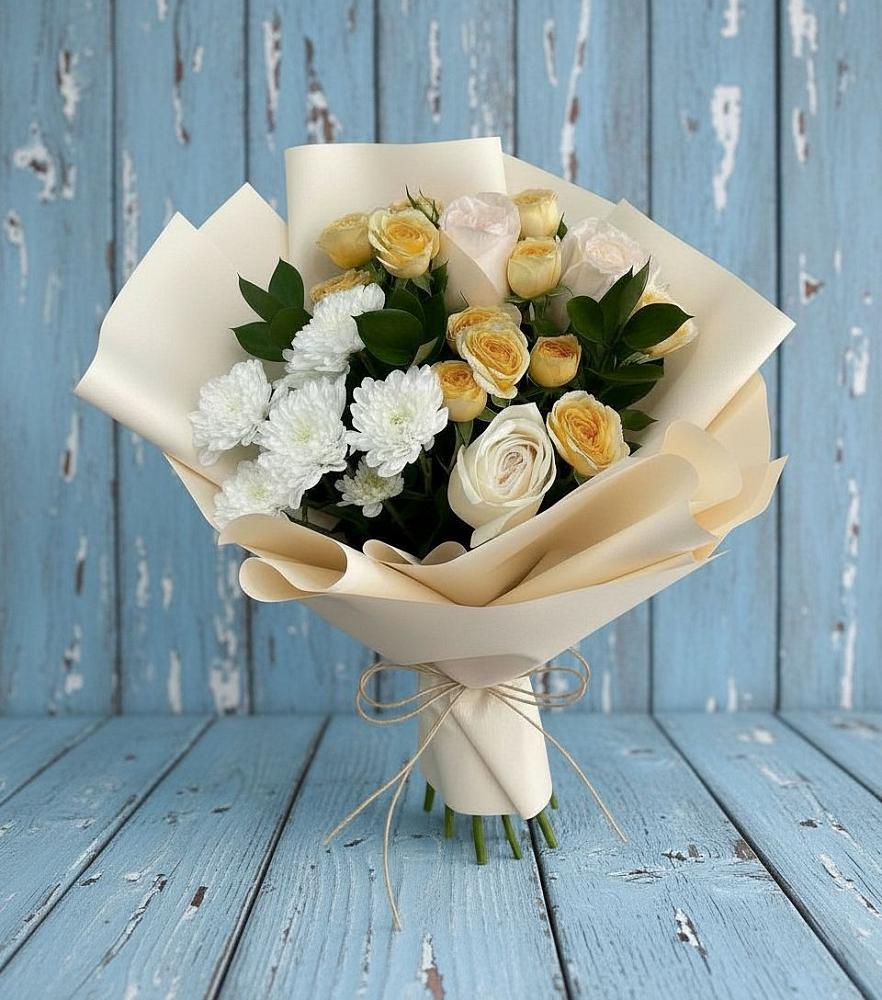 Букет цветов из: Розы и Хризантемы в Калаче-на-Дону