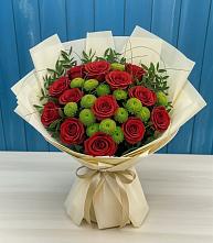 Букет цветов из:  Розы и Хризантемы в Калаче-на-Дону